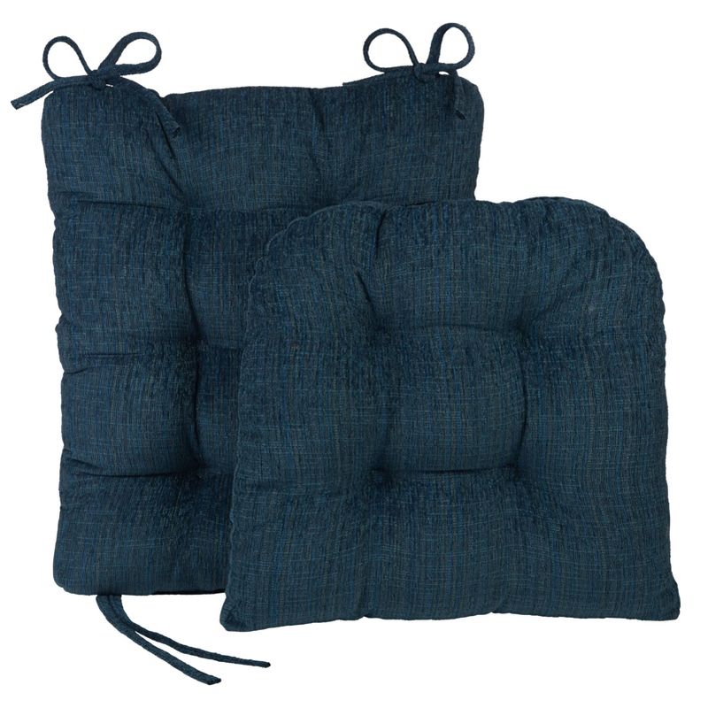 Gripper Polar Chenille Jumbo Rocking Chair Seat and Back Cushion Set - Sappire, 3 of 5