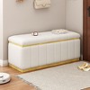 CAVINAS Square Faux Leather Storage Ottoman Bench with 2 Flip over Serving Trays,Modern Storage Ottoman,Storage Benches for Living Room,Bedroom - 2 of 4