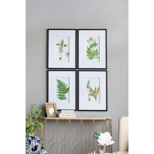 Gulches Set of 4 Botanical Black and White Fern Wall Art - Elegant Home Decor - 1 of 4