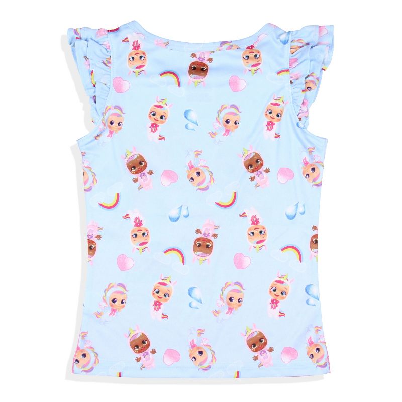 Cry Babies Magic Tears Toddler Girls' Sleep Pajama Sleep Set Shirt And Shorts Blue, 4 of 7