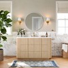 32"x32"Matte Round Rectangle Bathroom Vanity Mirror, Over-Sink Wall Mirror with HD Tempered Glass and Rust-Resistant Aluminum Frame,White - 3 of 4