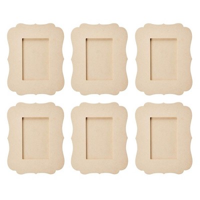 Unfinished Wood Picture Frames, Holds 4 x 6 Inch Photos (7.5 x 9 x 6.4 In, 6-Pack)