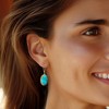 Ross-Simons Turquoise and .40 ct. t.w. White Topaz Drop Earrings in 18kt Gold Over Sterling - 2 of 4