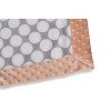 Bacati - Grey Dots with Solid Border Blanket (Grey Dots/Coral Pink Border) - 3 of 4