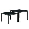 Nesting Coffee Table Set Of 2, Square Modern Stacking Table, With Tempered Glass Finish, Metal Frame, Nesting Coffee Table - 4 of 4