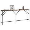 vidaXL Console Table Smoked Oak 70.9 in.x9.1 in.x29.5 in. Engineered Wood - 3 of 4