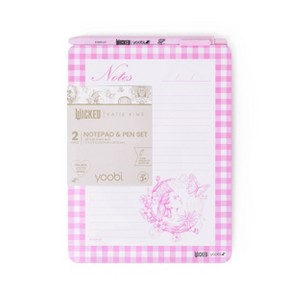 Wicked x Yoobi Paper Set Glinda 6"x8" Lined Notepad with Retractable Ballpoint Pen 60 Sheets - 1 of 4