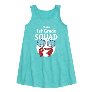 - Dr. Seuss - 1st Grade Squad Thing 1 and Thing 2 Graphic Sleeveless Aline Dress - 1 of 4