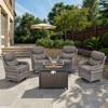 Belord 6-INCH Extra Thick Cushion Outdoor Patio Furniture Set with Swivel Glider Patio Chair Set of 4, 5 Pieces Patio Furniture Set with Firepit Table - 3 of 4