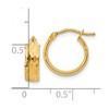 Black Bow Jewelry 4.4mm x 13mm (1/2 Inch) 14k Yellow Gold Diamond-Cut and Polished Hoops - 4 of 4