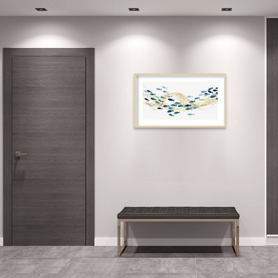 41" x 24" Nautical Underwater Fish Wood Framed Wall Art