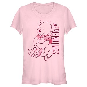 Juniors Womens Winnie the Pooh Friend Hugs T-Shirt - 1 of 4