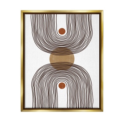 Stupell Industries Asymmetrical Rainbow Reflection Abstract Round Shapes Brown White