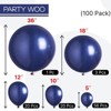 PartyWoo Balloons Navy Blue Pearl 36 18 12 10 5 Inch 100 pcs - 4 of 4