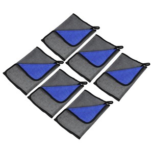 Unique Bargains Microfibre Car Drying Towel Extra Large 11.81"x23.62" Gray Blue 6pcs - 1 of 4