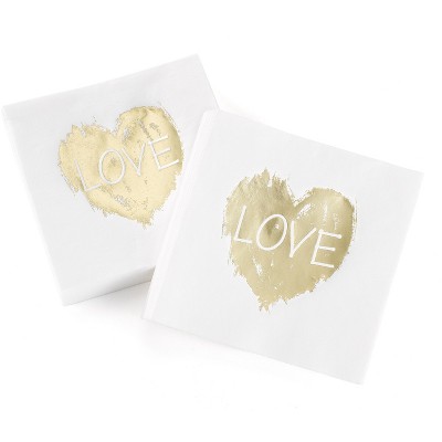  50ct Love Heart' Disposable napkins 