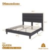 AMERLIFE Upholstered Platform Bed Frame with Headboard, Wood Slats, No Box Spring - 2 of 4