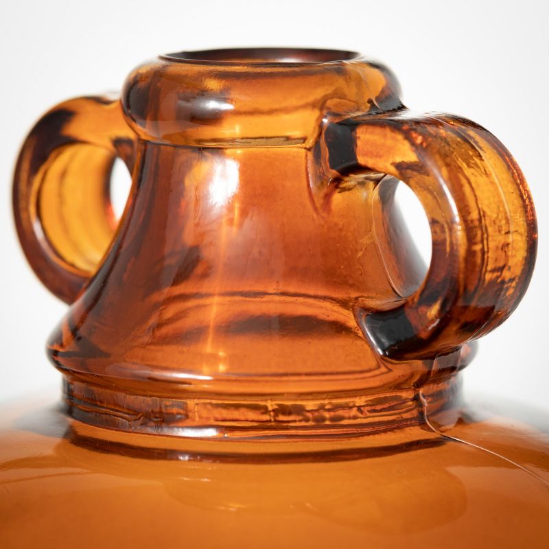 12.5"H Sullivans Handled Amber Glass Jug Vase, Brown, 2 of 4