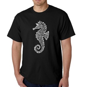LA Pop Art Men's Word Art T-shirt - Types of Seahorse - 1 of 4