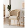 25.5"Accent Chair Rubber Wood Beige Natural - 2 of 4