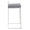 LumiSource Set of 3 Fuji Stacker Counter Height Barstools Stainless Steel/Gray - 3 of 4