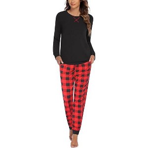 Ekouaer Pajamas For Women Comfy Long Sleeve Jogger Set Lounge Pjs Set With Pockets - 1 of 4