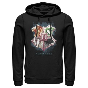 Men's Harry Potter Hogwarts Watercolor Symbols Pull Over Hoodie - 1 of 4