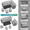 Outdoor Patio Furniture Sets, PE Rattan Furniture Sectional Sofa Set with Storage Table - 4 of 4