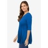Woman Within Women's Plus Size Elbow Sleeve V-Neck Fit And Flare Tunic - 4 of 4