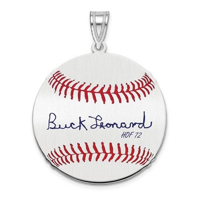 Black Bow Jewelry Sterling Silver Buck Leonard Signature MD Enamel Baseball Pendant