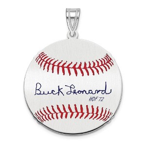 Black Bow Jewelry Sterling Silver Buck Leonard Signature MD Enamel Baseball Pendant - 1 of 4
