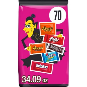HERSHEY'S Chocolate and Sweets Assorted Halloween Candy Variety Bag - 34.09oz/70pc - 1 of 4