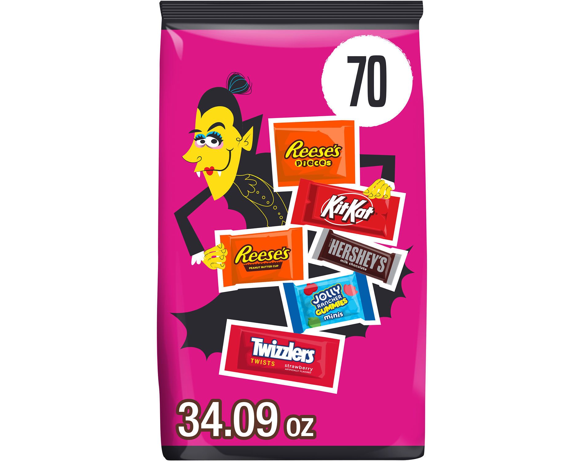 HERSHEY'S Chocolate and Sweets Assorted Halloween Candy Variety Bag - 34.09oz/70pc