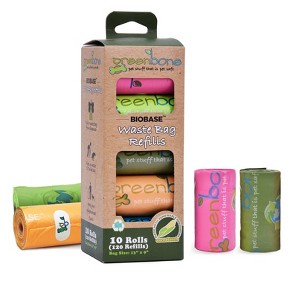 Greenbone Pet Safe Biobase Waste Bag Refills - Choice of 10 Rolls (120 Refills) or 16 Rolls (192 Refills) - 13" x 9" - Odor and Leak Proof - 1 of 4