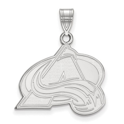 Black Bow Jewelry 10k White Gold Colorado Avalanche NHL Large Pendant