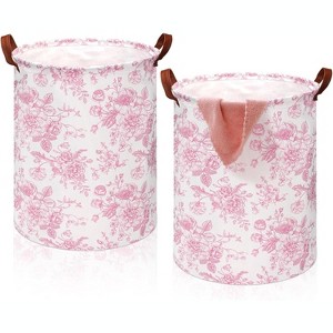 2 Pcs Coquette Bow Laundry Basket Coquette Storage Basket for Girls Nursery Hamper - 1 of 4
