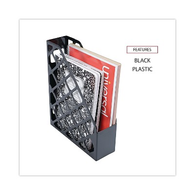 Black Recycled Plastic Desktop Magazine File 11.75 x 3 x 9.5