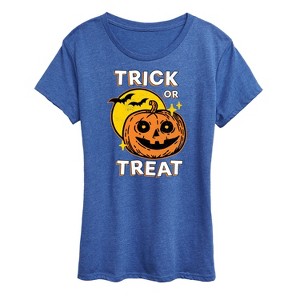 Women's - Instant Message - Vintage Trick Or Treat Pumpkin Short Sleeve Graphic T-Shirt - 1 of 4
