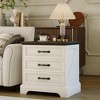 Farmhouse Nightstand with Charging Station & 3 Drawers,Large Rustic Bedside Table for Bedroom and Living Room, Small Space,End Table - 2 of 4