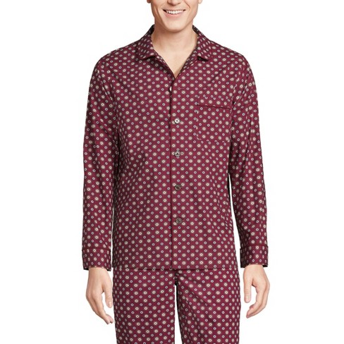 Lands' End Men's Essential Pajama Shirt - Large - Rich Burgundy ...