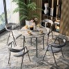 Round Kitchen Dining Table No Chair Coffee Table with Metal Legs for Dining Room - 4 of 4