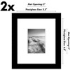 Americanflat 5.5x6.5 Picture Frame with Polished Plexiglass - Set of 2 - Use as 2.5x3.5 Frame with Mat or 5.5x6.5 Frame Without Mat - Black - 2 of 4