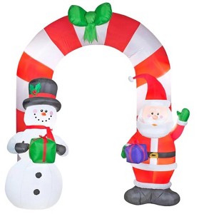 Home Accents Holiday 9FT Santa and Snowman Archway Christmas Inflatable - 1 of 2