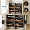 Narrow Shoe Storage Cabinet Organizer ，Shoe Storage Cabinet with 2 Flip Drawers and wooden Legs, Freestanding Shoe Storage for Entryway Hallway - 4 of 4