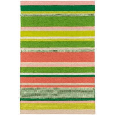 Annie Selke - Dash & Albert Seed Stitch Stripe Watermelon Handwoven Indoor/Outdoor Rug