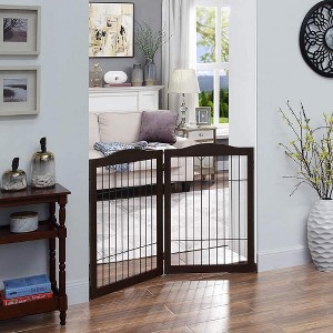 unipaws Wood and wire Pet Playpen with 4 Support feet - 1 of 4