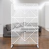 Grungis Matrix Metal Decorative Patio Screens,Freestanding Privacy Fence Panels in Triangular Stripes Pattern for Balcony Patio,76" H×48" W - 4 of 4