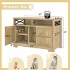 47'' Hidden Cat Litter Box Furniture for 2 Cats,Double Cabinet Enclosure with Storage,Indoor Litter Box Side Table–LAOTIES - 3 of 4