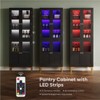 Bestier 65" LED Kitchen Pantry Cabinet with Adjustable Shelves Food Storage and Art Display with Acrylic Doors - 3 of 4