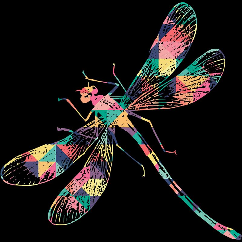 Junior's Design By Humans Dragonfly Abstract Summer Color By BaoMinh T-Shirt, 2 of 3